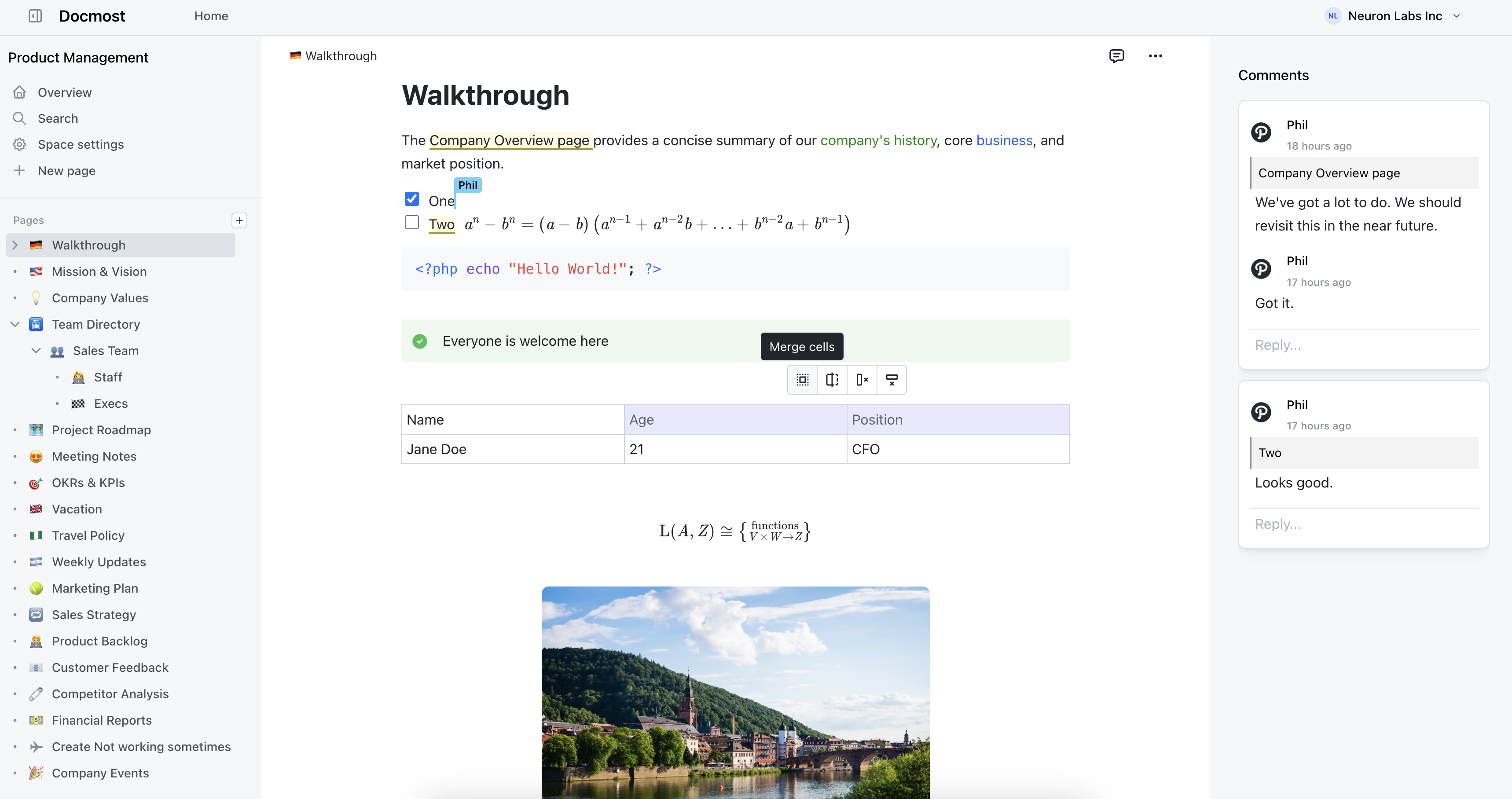 Dokumentation Editor